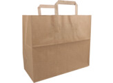 Blokbodemdraagtas BRUIN kraft 32x22x26 - 250st Groot