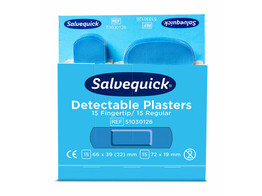 Salvequick Blue Detectable Pleisters Vingertop/Normaal 30st